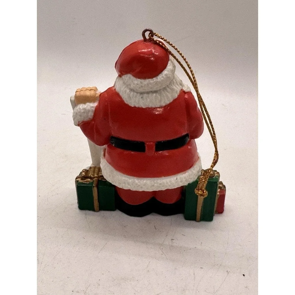 1993 People Store Santa Checking His List Christmas Ornament Vintage